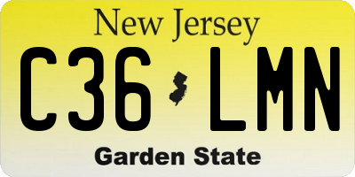 NJ license plate C36LMN