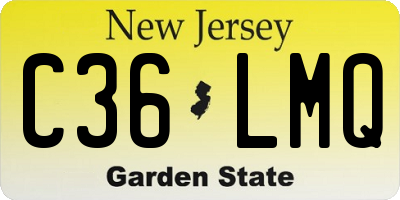 NJ license plate C36LMQ