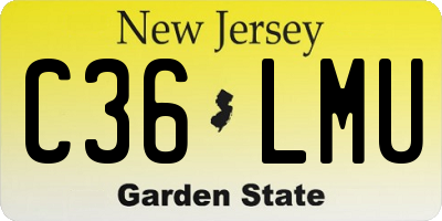 NJ license plate C36LMU