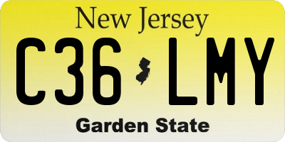 NJ license plate C36LMY