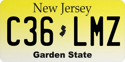 NJ license plate C36LMZ