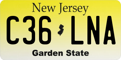 NJ license plate C36LNA