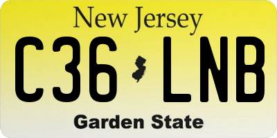 NJ license plate C36LNB