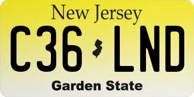 NJ license plate C36LND