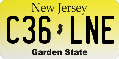 NJ license plate C36LNE