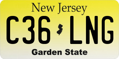 NJ license plate C36LNG