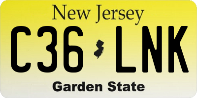 NJ license plate C36LNK