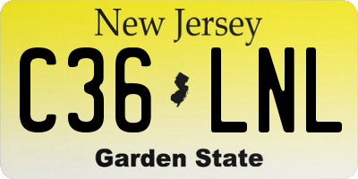 NJ license plate C36LNL