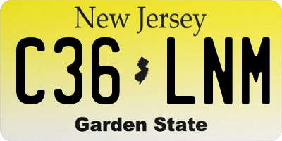 NJ license plate C36LNM