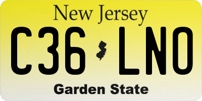 NJ license plate C36LNO