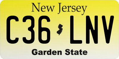 NJ license plate C36LNV