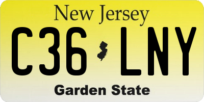 NJ license plate C36LNY