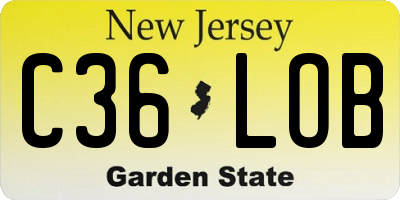 NJ license plate C36LOB