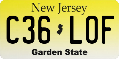 NJ license plate C36LOF