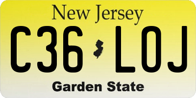 NJ license plate C36LOJ