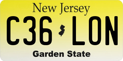 NJ license plate C36LON
