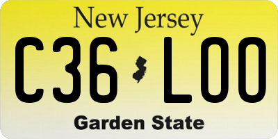 NJ license plate C36LOO