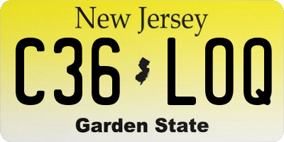 NJ license plate C36LOQ