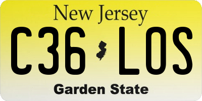 NJ license plate C36LOS