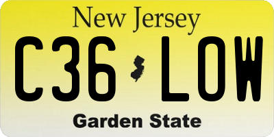 NJ license plate C36LOW