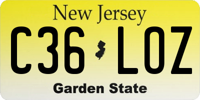 NJ license plate C36LOZ