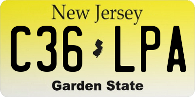 NJ license plate C36LPA