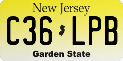 NJ license plate C36LPB