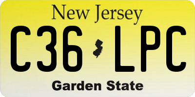 NJ license plate C36LPC