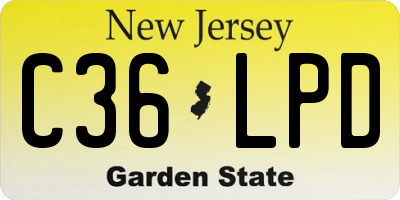 NJ license plate C36LPD