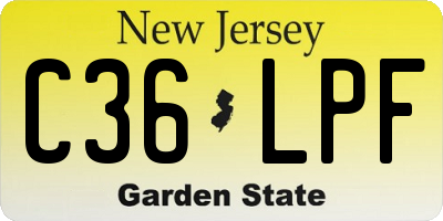 NJ license plate C36LPF