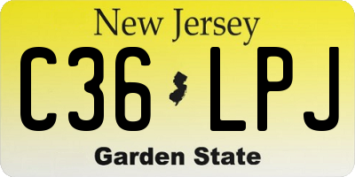 NJ license plate C36LPJ