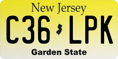 NJ license plate C36LPK