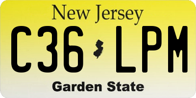 NJ license plate C36LPM