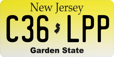 NJ license plate C36LPP