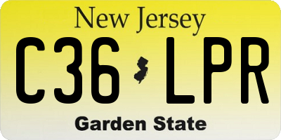 NJ license plate C36LPR