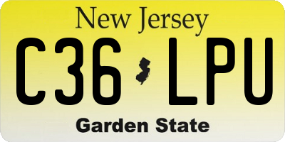 NJ license plate C36LPU
