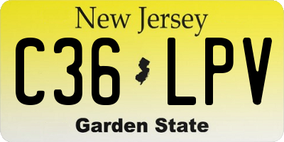 NJ license plate C36LPV