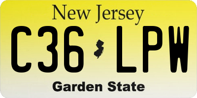 NJ license plate C36LPW