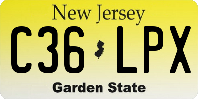 NJ license plate C36LPX