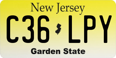 NJ license plate C36LPY