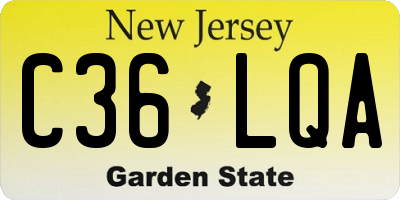 NJ license plate C36LQA
