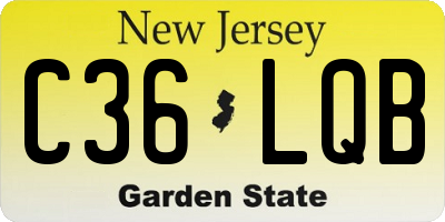 NJ license plate C36LQB