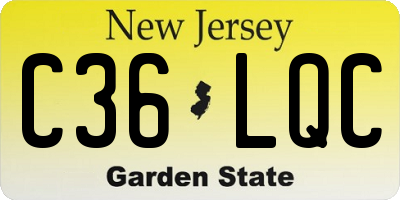 NJ license plate C36LQC