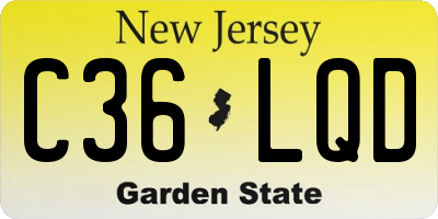 NJ license plate C36LQD