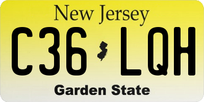 NJ license plate C36LQH