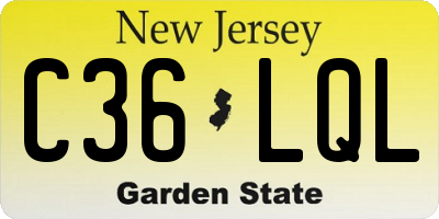 NJ license plate C36LQL