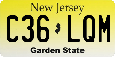NJ license plate C36LQM