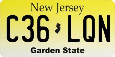 NJ license plate C36LQN