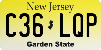 NJ license plate C36LQP