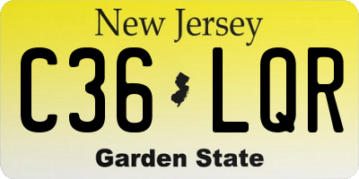 NJ license plate C36LQR